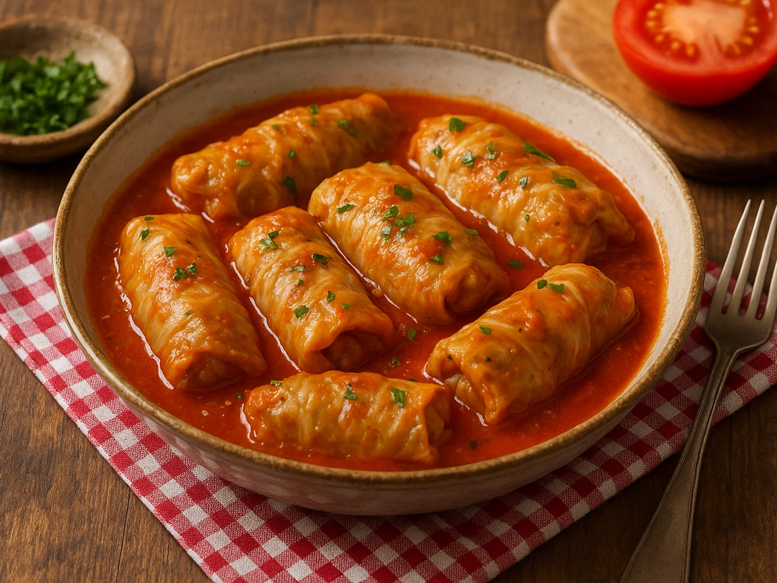 Sarmi – Kohlrouladen vom Balkan in Tomatensauce