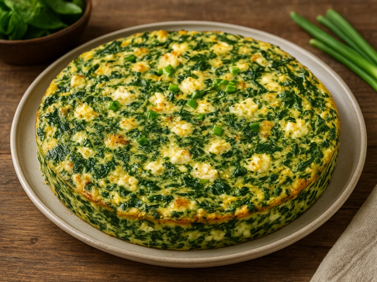 Spinat-Feta-Quiche ohne Kruste
