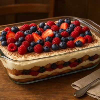 Beerentiramisu mit Mascarpone und Biskuit