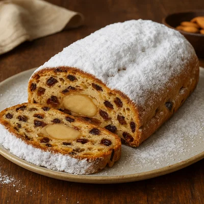 Klassischer Weihnachtsstollen mit Marzipan