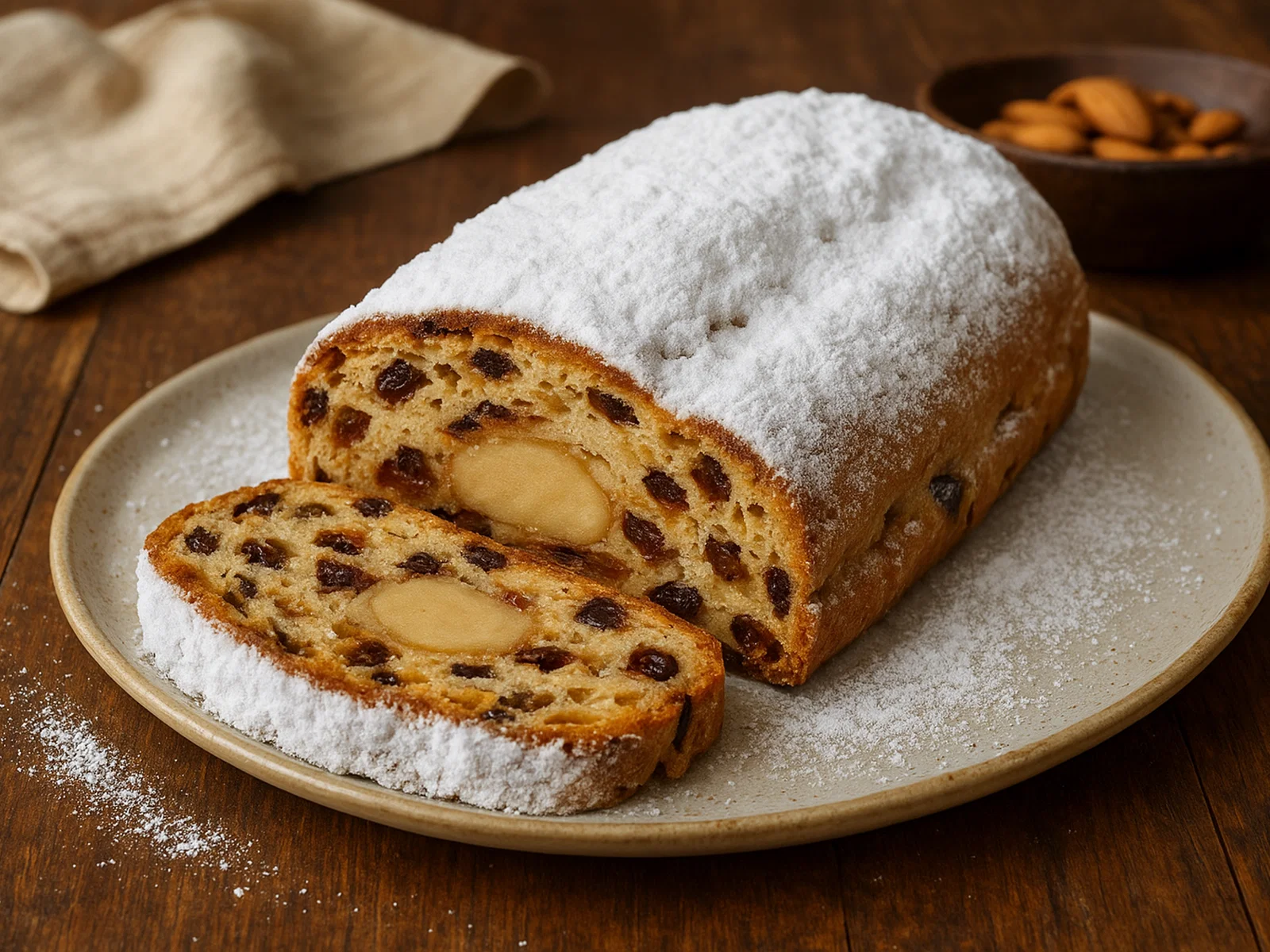 Klassischer Weihnachtsstollen mit Marzipan