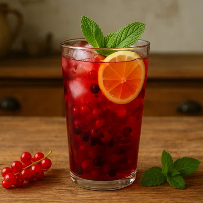 Erfrischender Johannisbeer-Eistee mit Minze