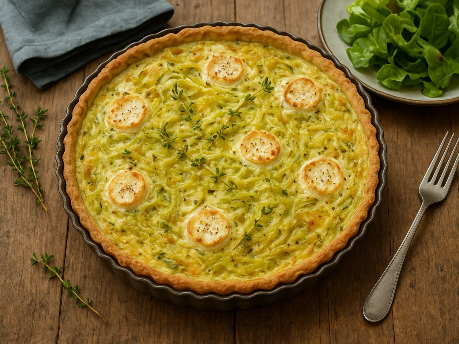 Spitzkohl-Quiche mit Ziegenkäse