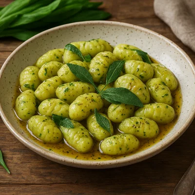 Bärlauch-Gnocchi in Butter-Salbei-Soße