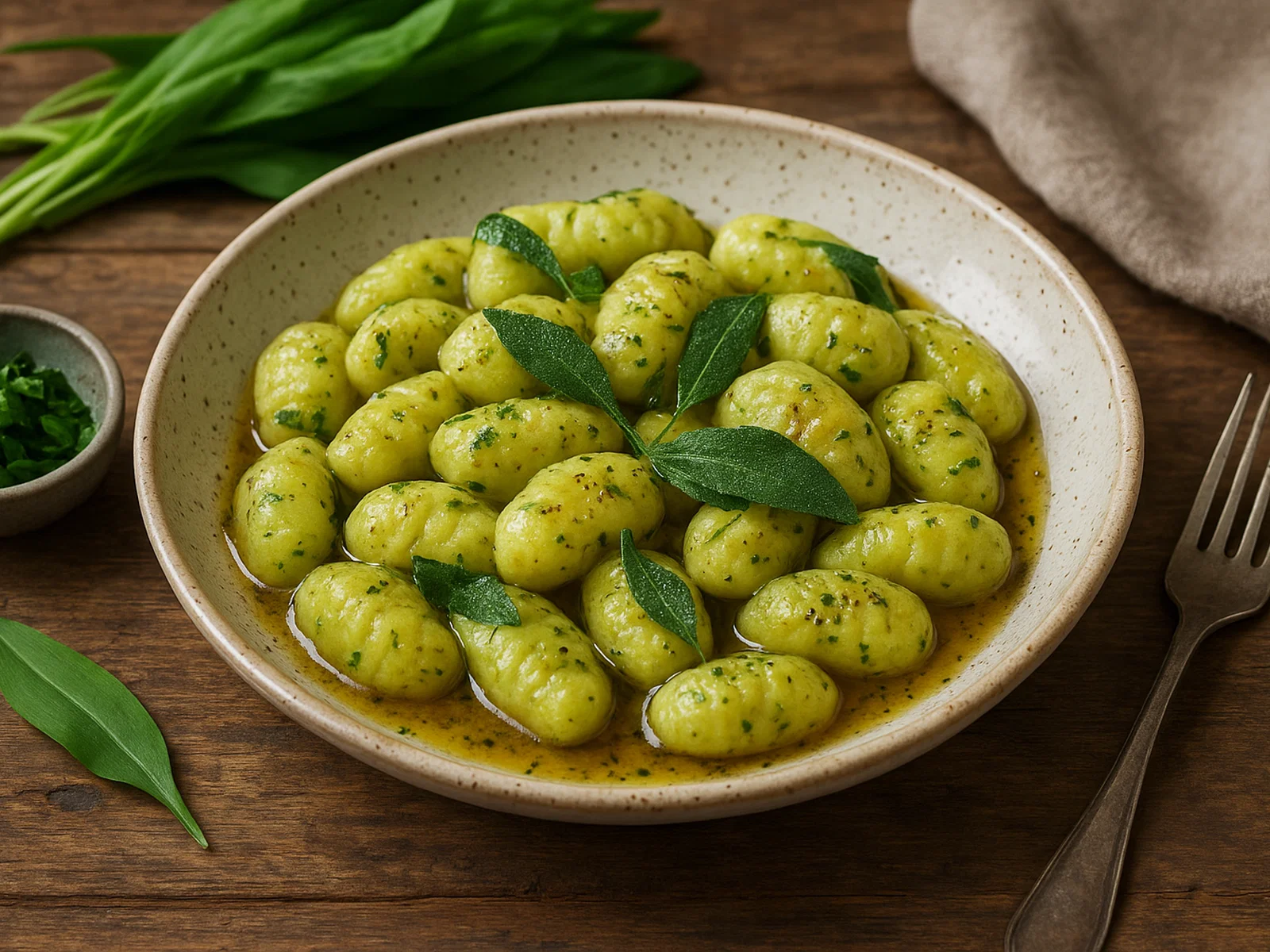 Bärlauch-Gnocchi in Butter-Salbei-Soße