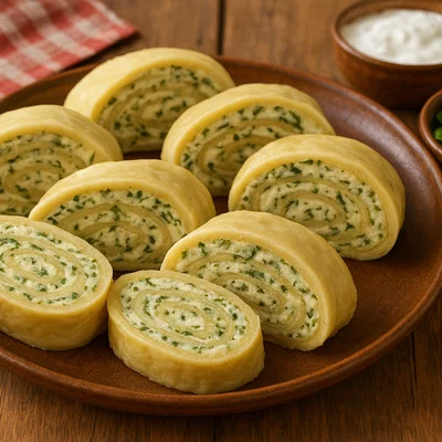 Herzhafte slowenische Struklji mit Quark-Kräuter-Füllung