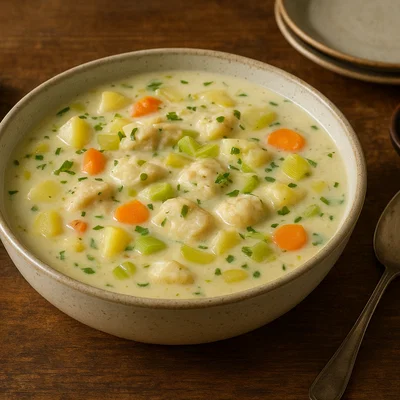 Herkkujuustoinen Kalakeitto – Finnische Käsesuppe mit Fisch