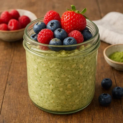 Matcha-Beeren-Overnight-Oats