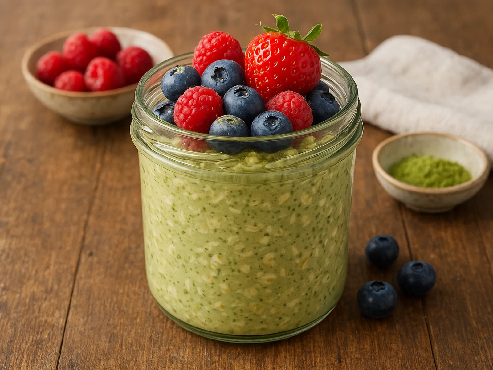 Matcha-Beeren-Overnight-Oats