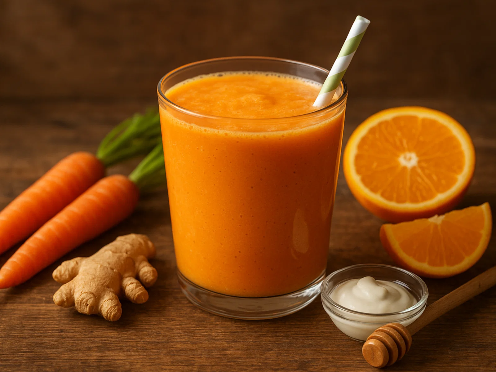 Erfrischender Karotten-Orangen-Smoothie mit Ingwer