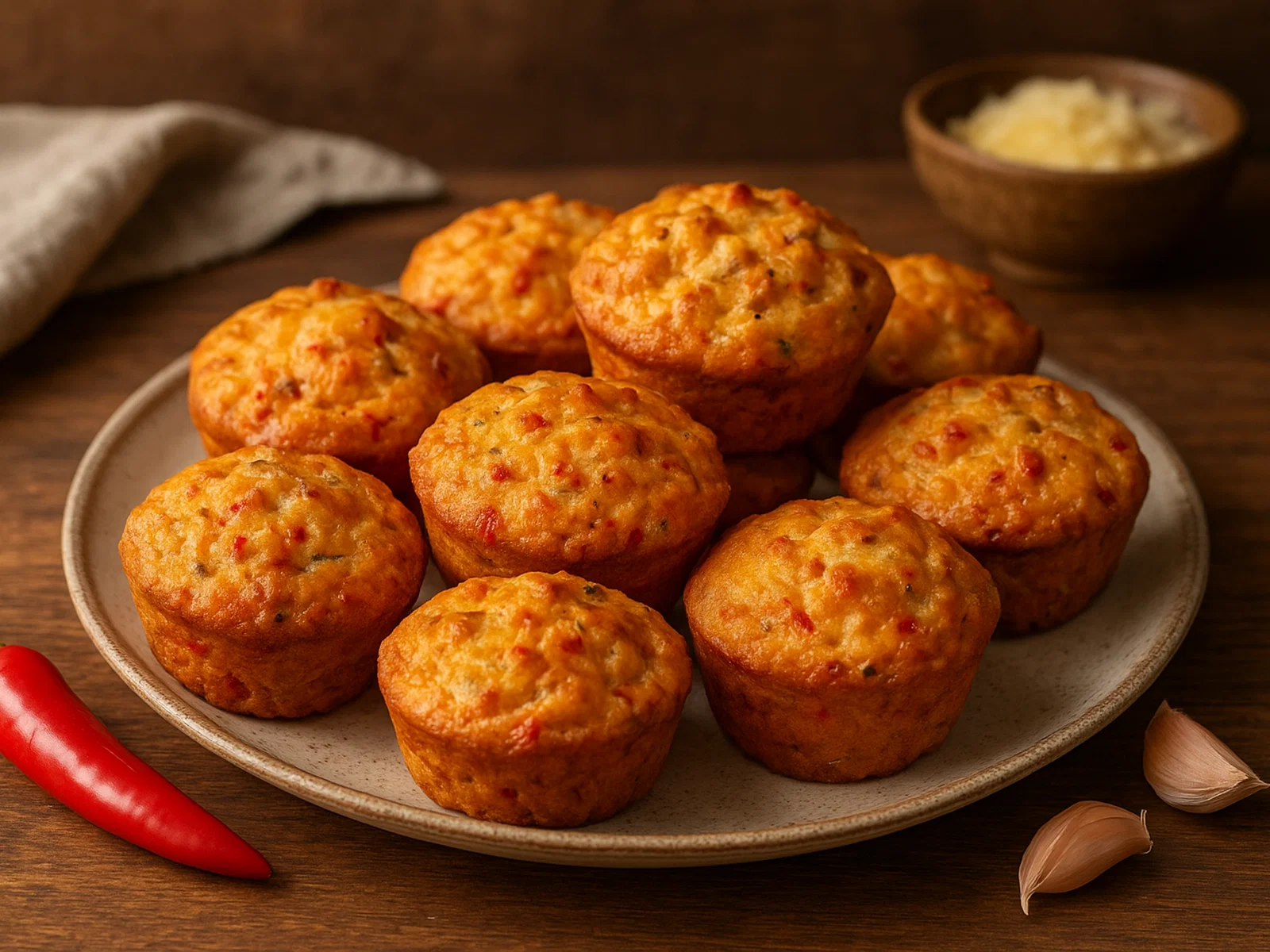 Pikante Chili-Knoblauch-Muffins