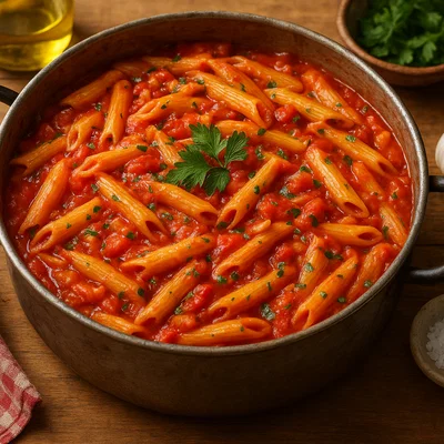 One-Pot-Pasta mit Tomatensauce