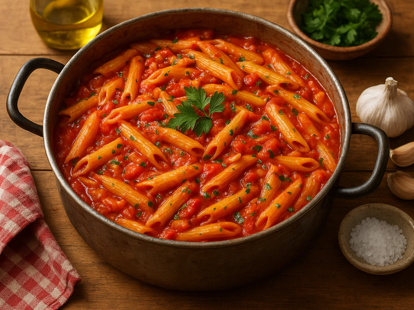 One-Pot-Pasta mit Tomatensauce