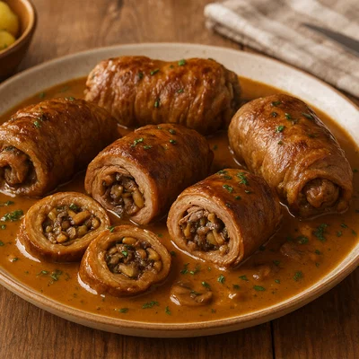 Schweinefleisch-Rouladen mit Pilzfüllung