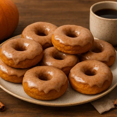 Kürbis-Donuts mit Zimtglasur (gebacken)