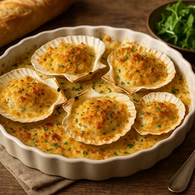 Coquilles Saint-Jacques (Gratinierte Jakobsmuscheln)