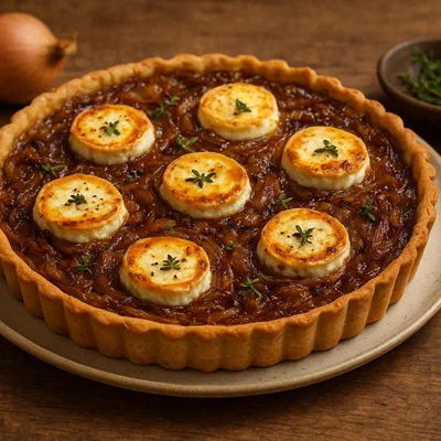 Karamellisierte Zwiebel-Tarte mit Ziegenkäse