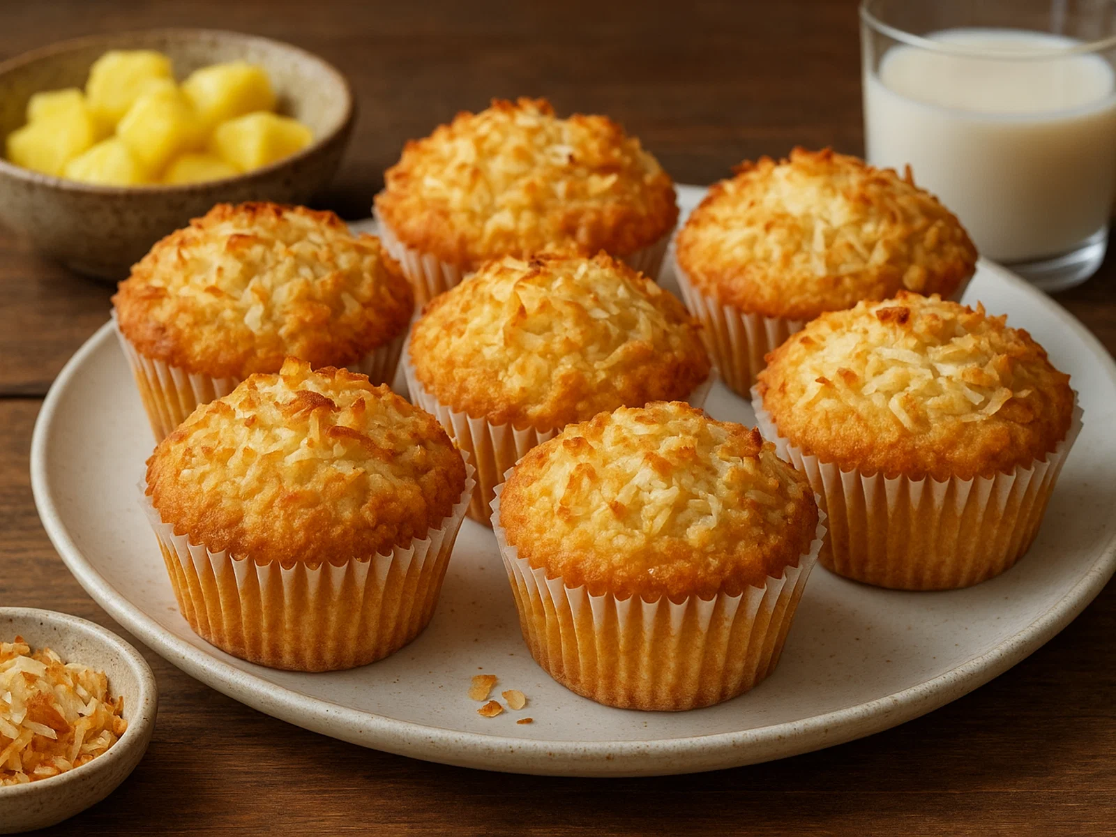 Saftige Kokos-Ananas-Muffins