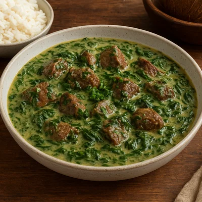 Lupulu – Tonganisches Rindfleisch in Spinat-Kokos-Sauce