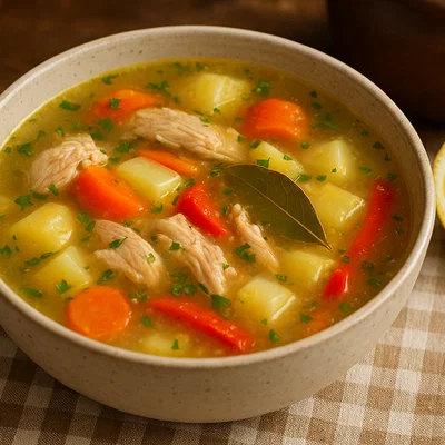 Zeamă – Rumänische Hühnersuppe mit Gemüse und Zitronensauer