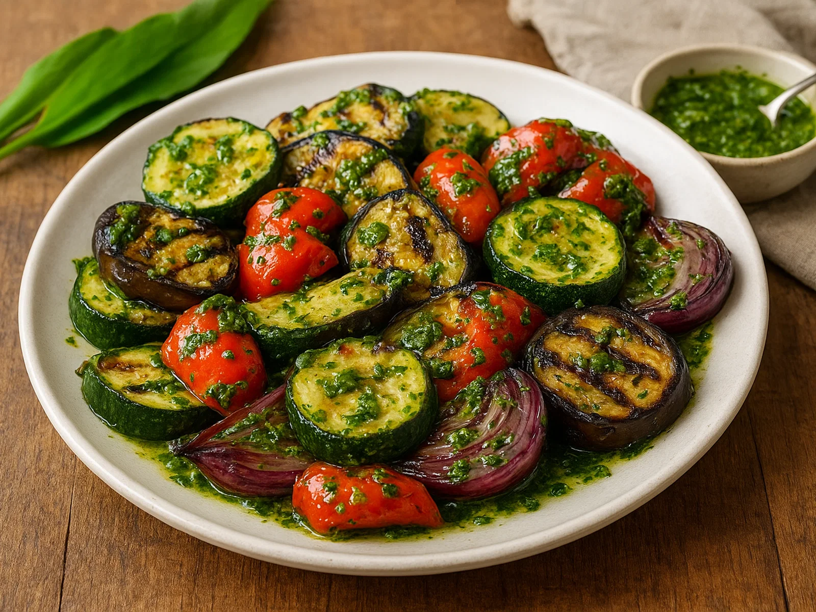 Gegrilltes Gemüse mit Bärlauchmarinade