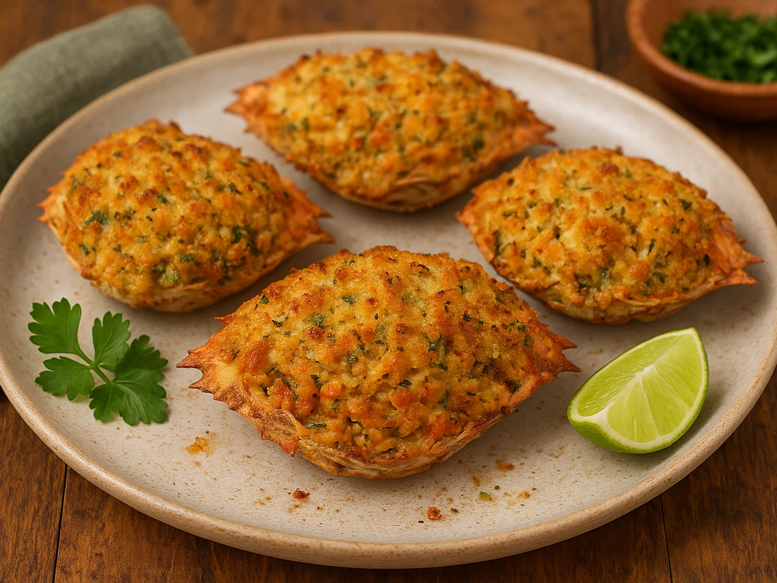 Grenadian Crab Back (Überbackene Karibik-Krabben im Panade-Krustenmantel)