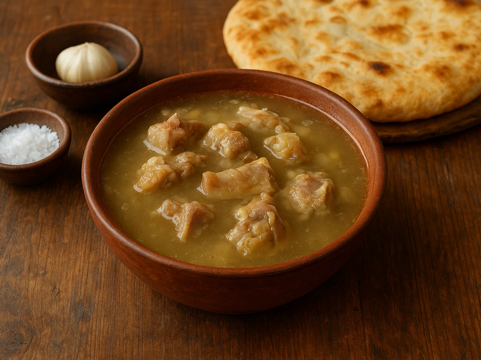 Armenischer Khash (Lang gekochte Rinderfuß-Suppe)