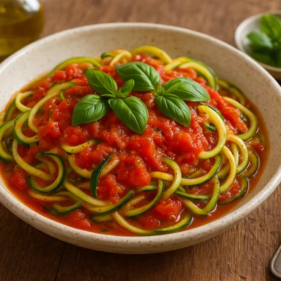 Zucchini‑Nudeln mit frischer Tomatensauce