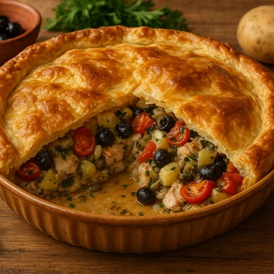 Maltesischer Lampuki Pie (Fischpastete mit Blätterteig)