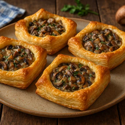 Herzhafte Pilz-Pasteten mit Blätterteig