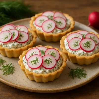 Radieschen-Frischkäse-Törtchen mit Dill