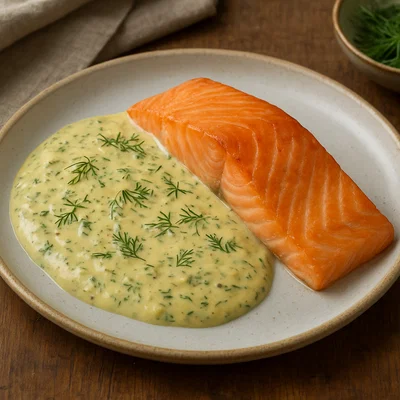 Geräucherter Lachs mit Dillsenfsauce