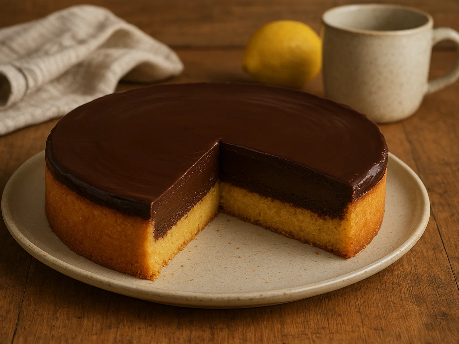 Polenta-Torte mit Schokoladenfüllung