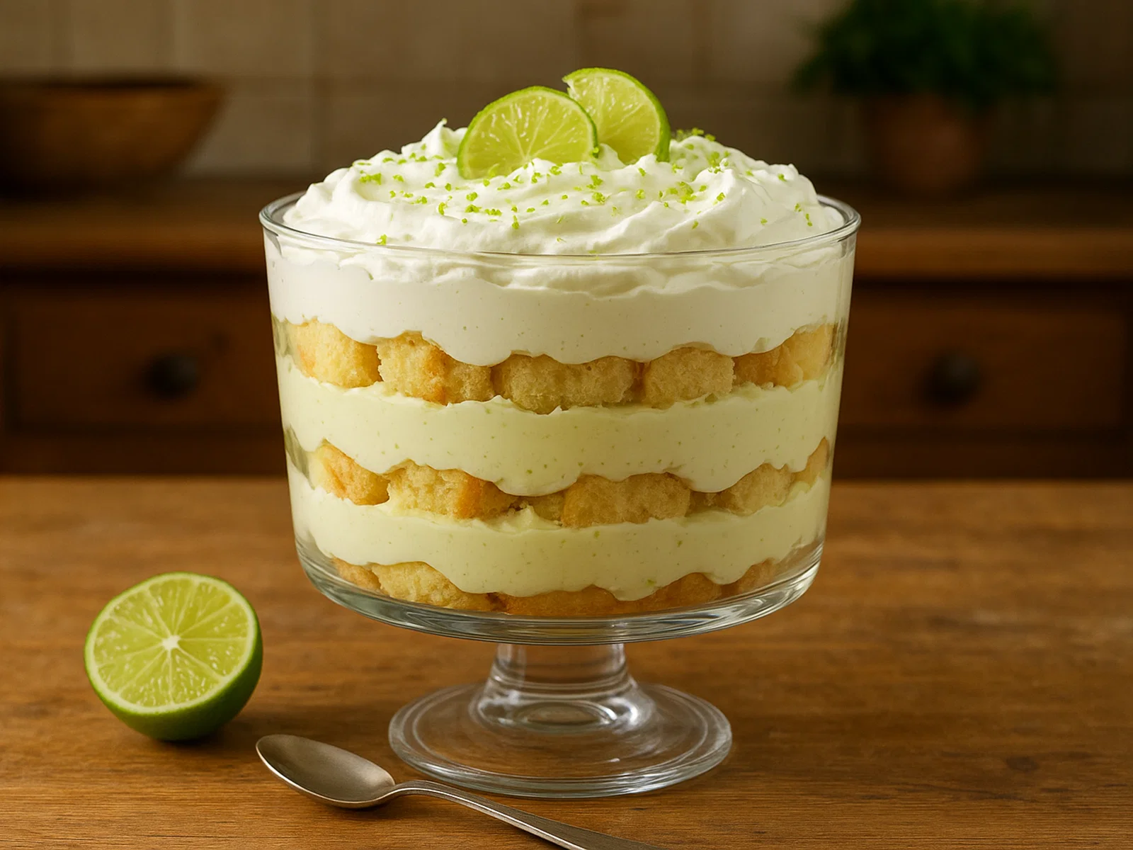Limetten-Biskuit-Trifle