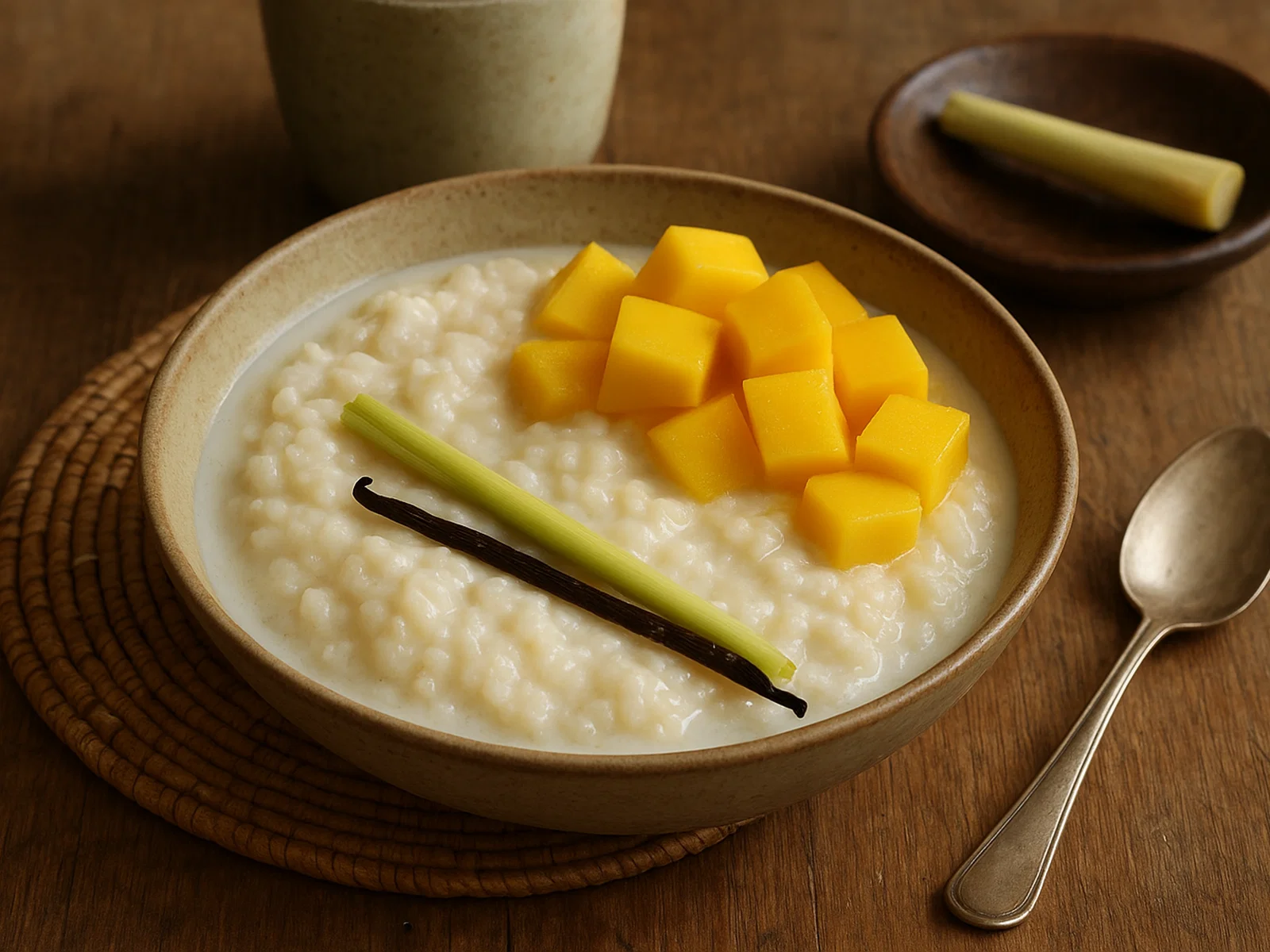 Kokosmilchreis mit Mango und Zitronengras