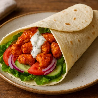 Scharfer Buffalo-Hähnchen-Wrap
