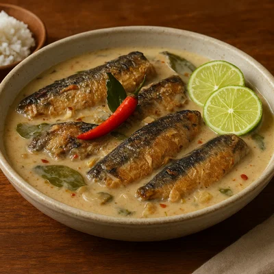 Tinapa in Kokosmilch (Philippinischer geräucherter Fisch-Eintopf)