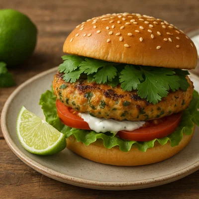 Koriander-Limetten-Hähnchen-Burger