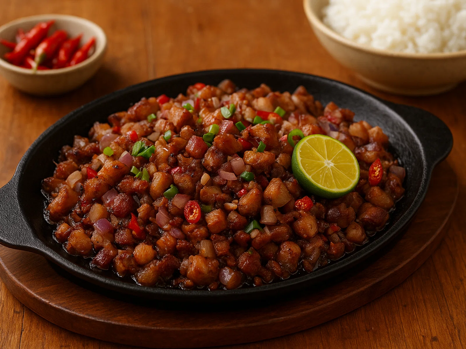 Schweine-Sisig (Philippinische Sizzler-Pfanne)