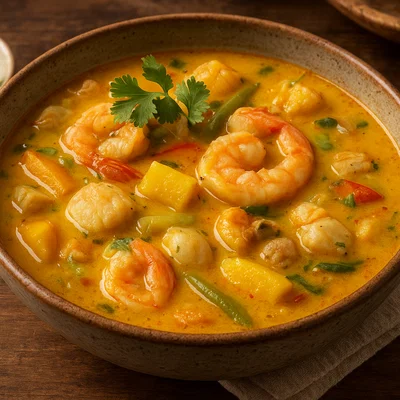 Tapado – Guatemalische Kokos-Meeresfrüchte-Suppe