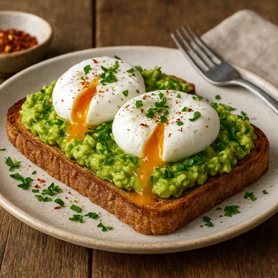 Avocado-Toast mit pochierten Eiern