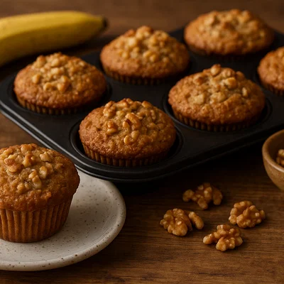 Saftige Bananen-Nuss-Muffins