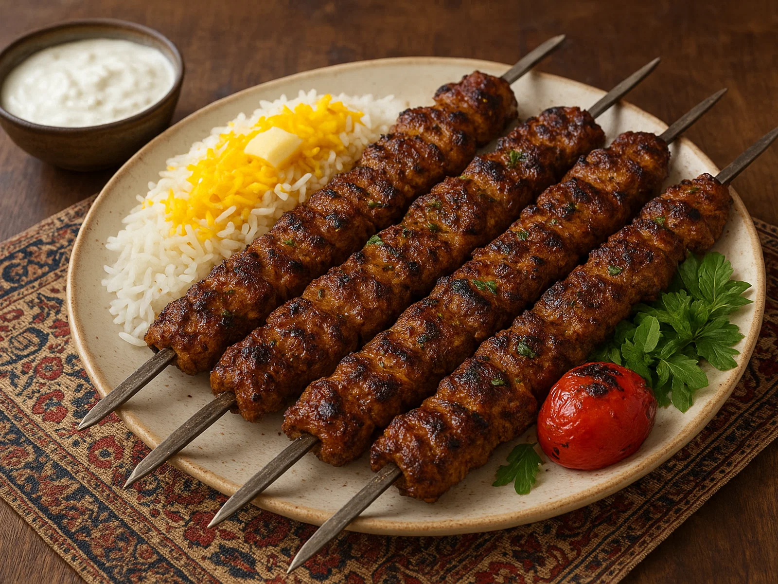 Kebab-e Barg – Persische Safran-Lammspieße