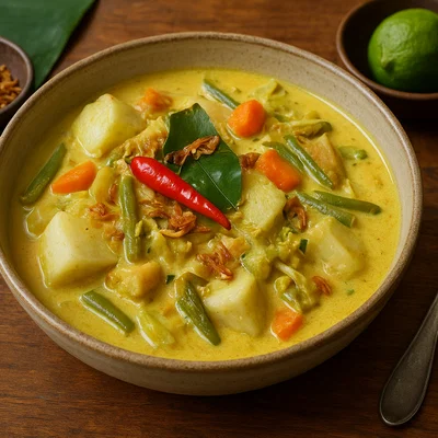Lontong Sayur – Indonesischer Reiswürfel-Gemüsecurry
