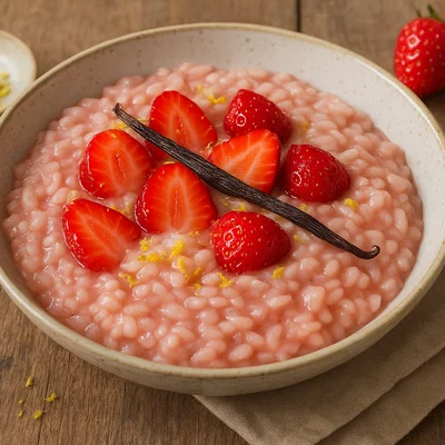Cremiges Erdbeer-Risotto mit Vanille und Zitrone