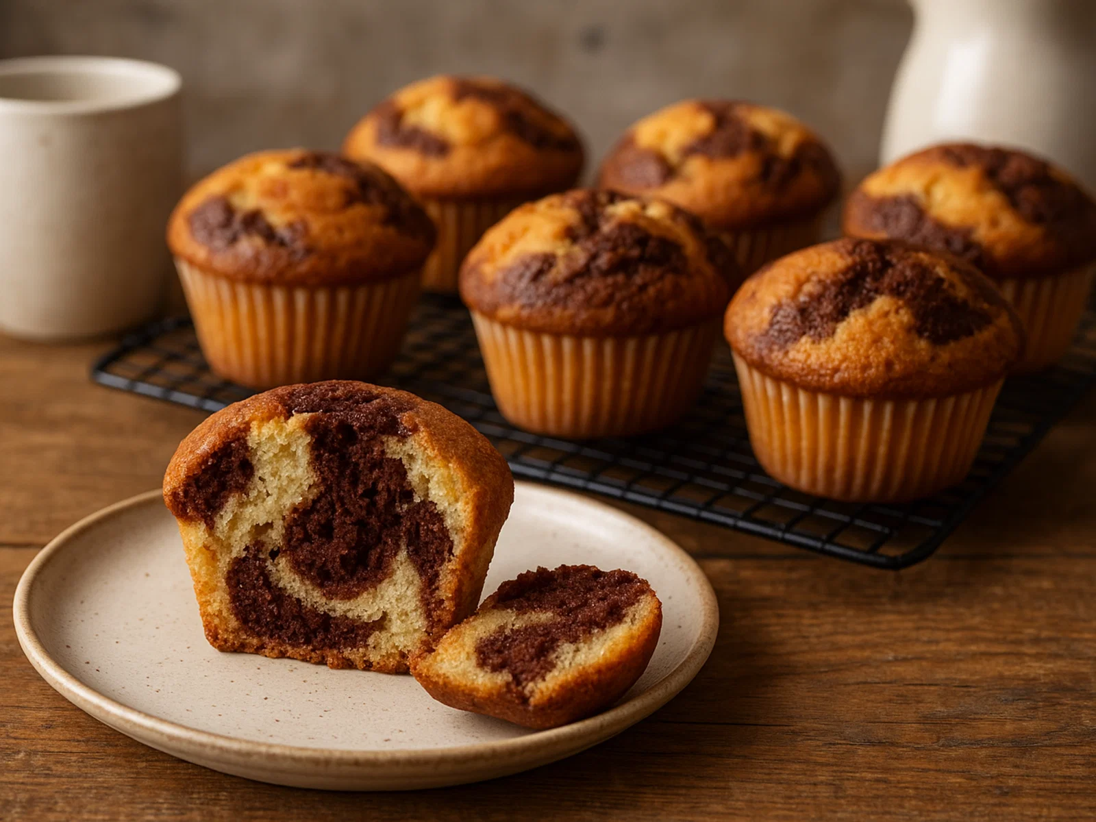 Saftige Marmorkuchen-Muffins