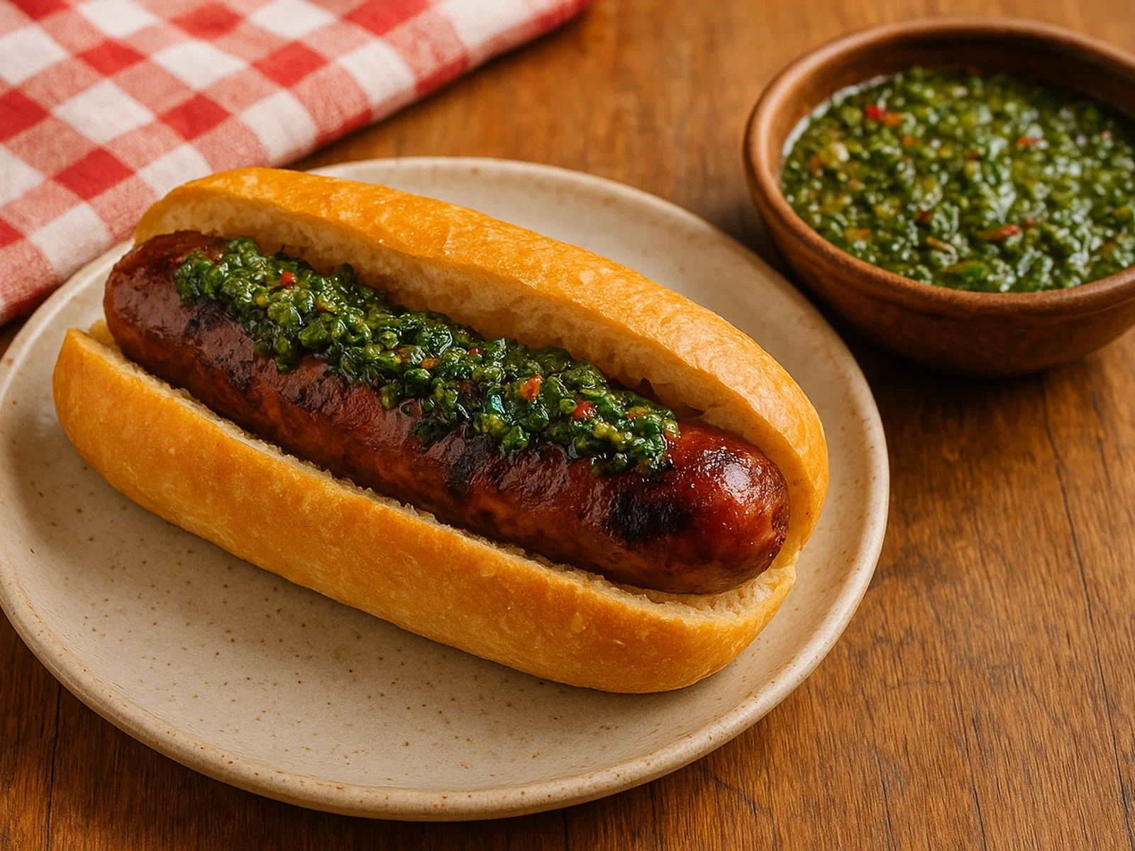 Argentinischer Choripán mit frischem Chimichurri