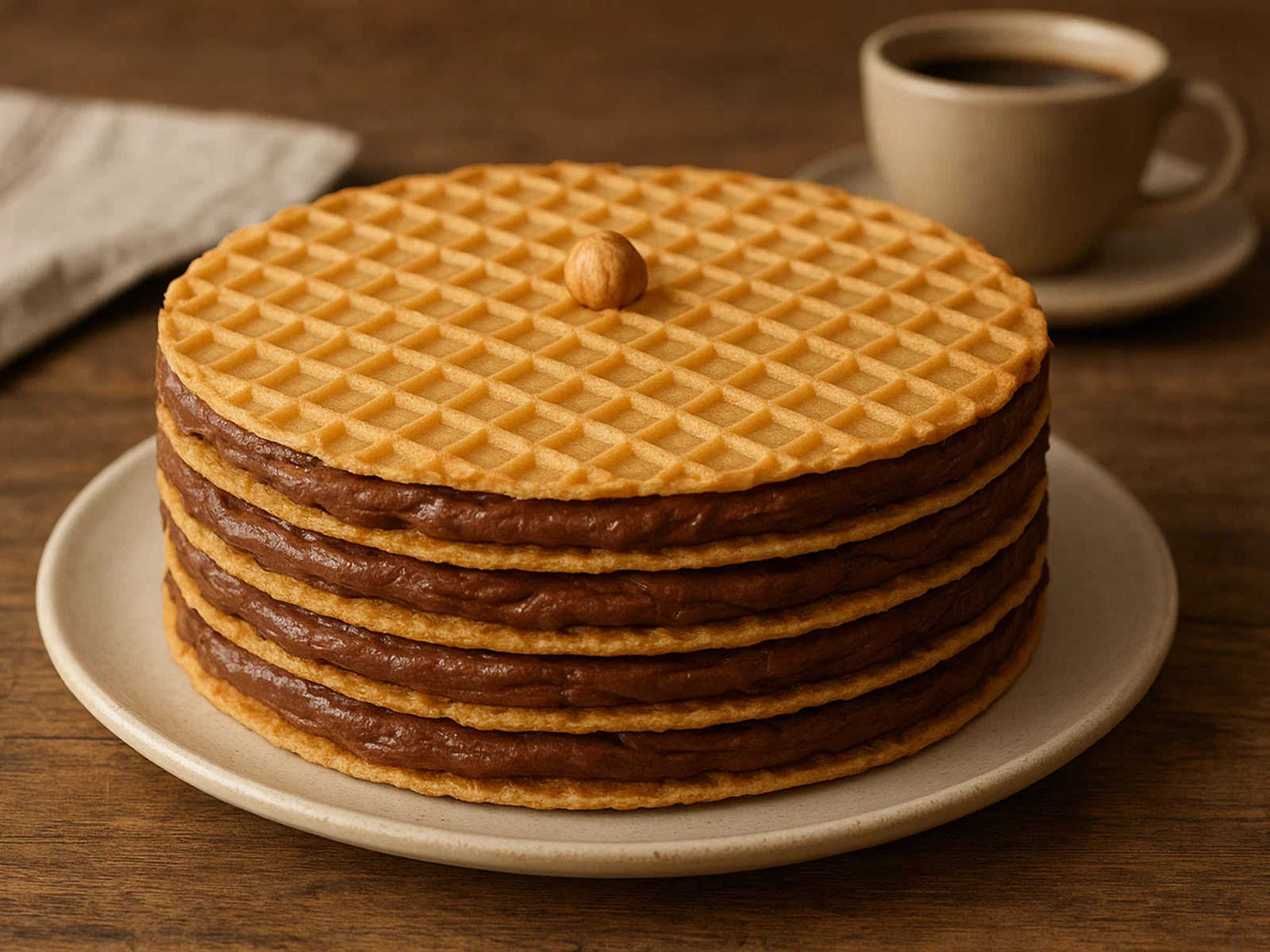 Torta Tre Monti – Waffeltorte mit Schoko-Haselnuss-Creme