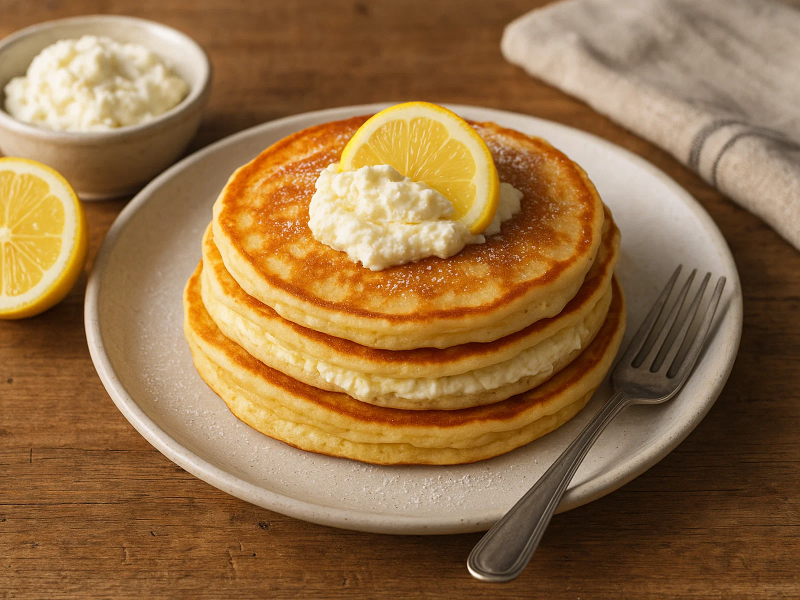 Zitronen-Ricotta-Pfannkuchen