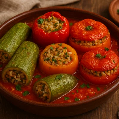 Mahshi – Gefülltes Gemüse mit Reis, Kräutern und Tomaten